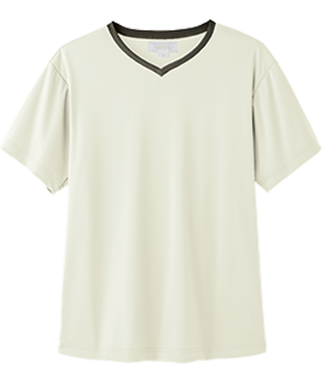 VネックTシャツ（男女兼用） 耐久性 吸汗 速乾 UVケア 制菌 シンプル 介護 【AIT300】
