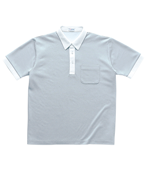 半袖ニットシャツ（男女兼用） 着丈長め 耐久性 吸汗 速乾 UVケア ポロシャツ 介護 【PK352】