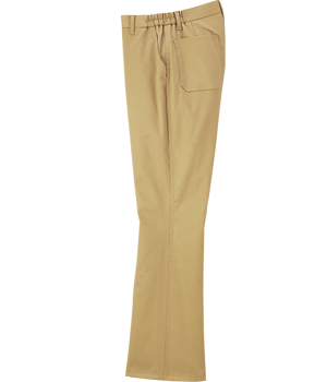 レディースブーツカットパンツ（ノータック） 脇ゴム ストレッチ チノパン 綿混 介護 【PP205】